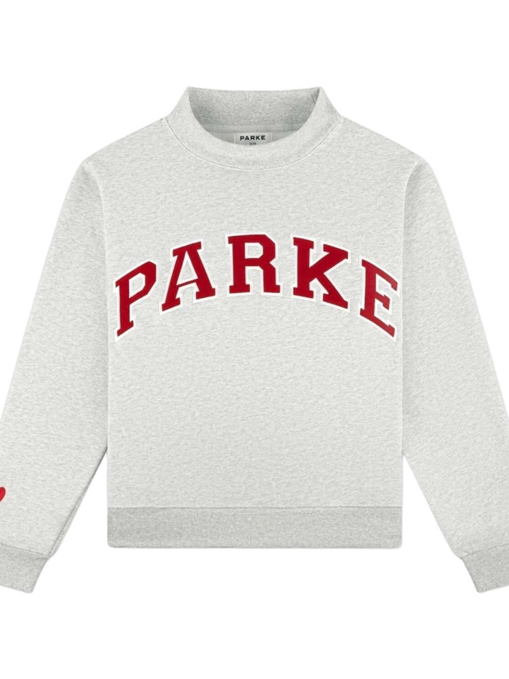 PARKE Valentine’s Classic Grey/Crimson Mockneck Sweatshirt